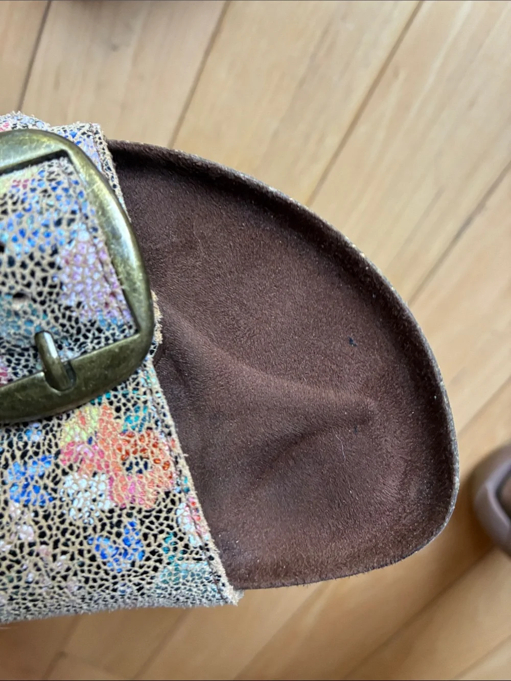 Leather 2 strap Arizona style slide sandals